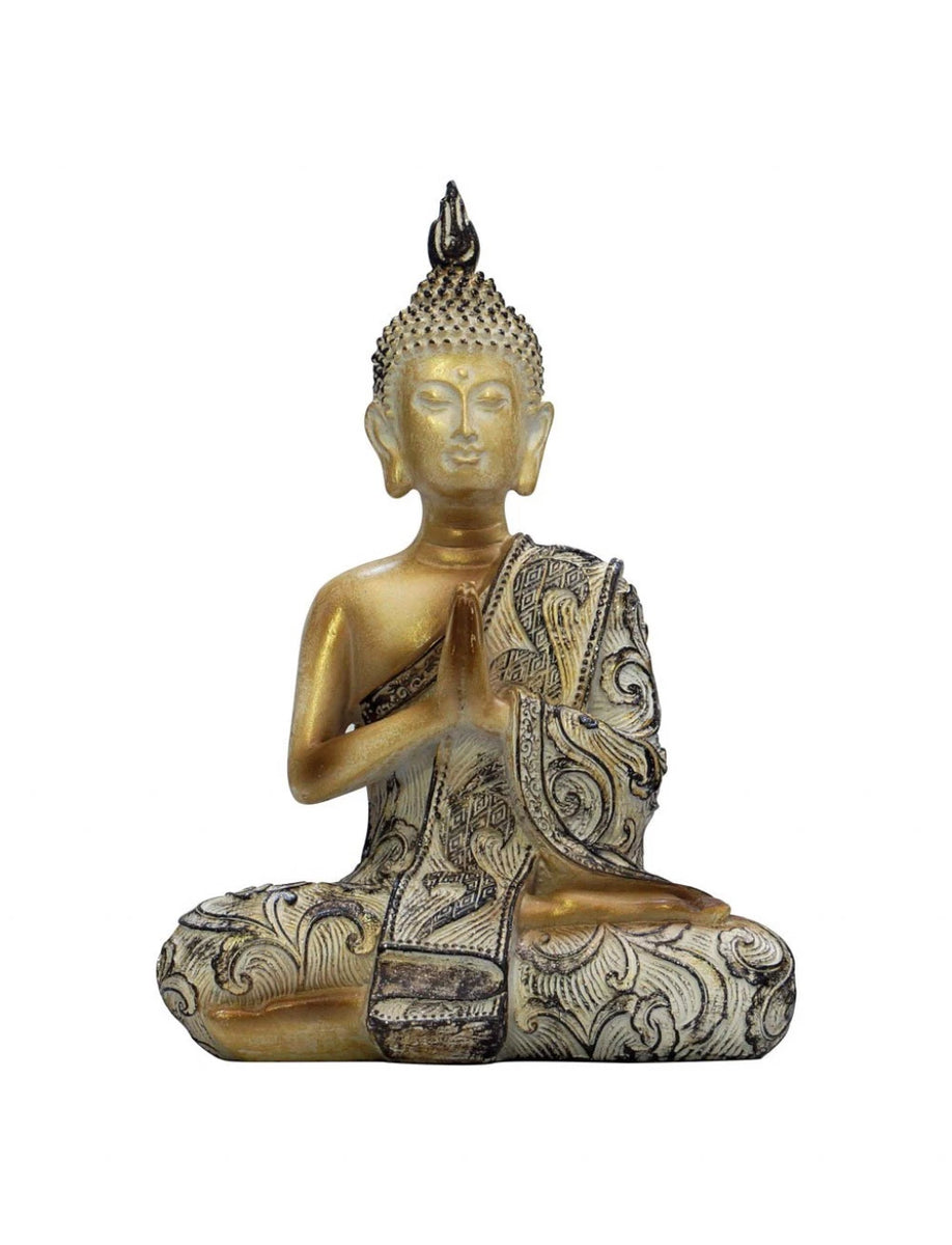 Buda Dorado Manto Floreado