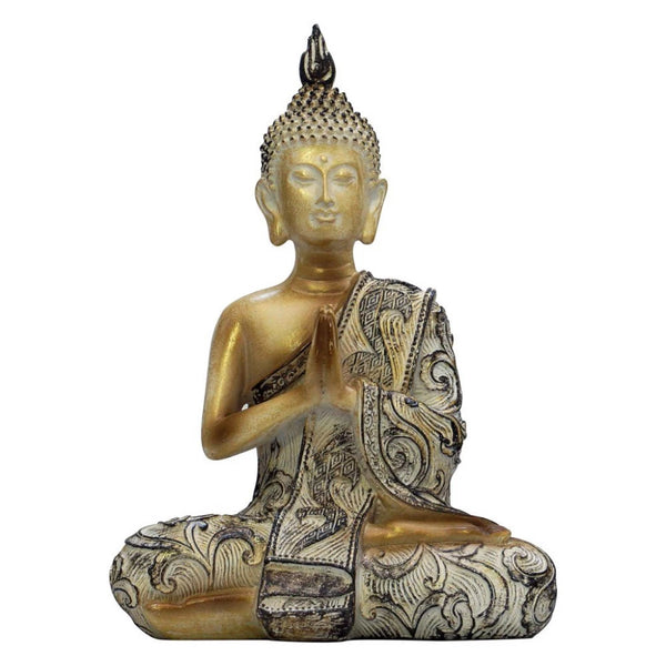 Buda Dorado Manto Floreado