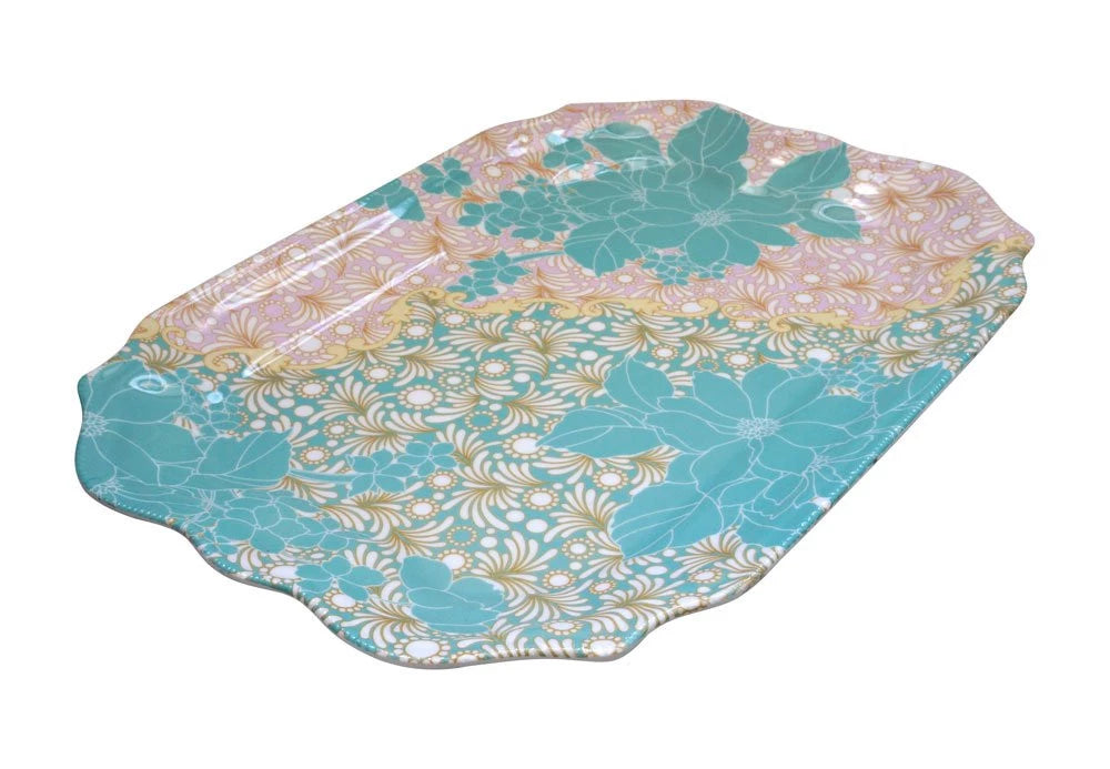 Bandeja Flor Turquesa 47 cm