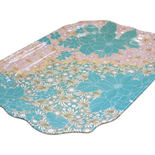 Bandeja Flor Turquesa 47 cm