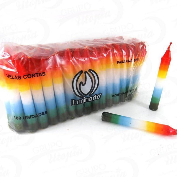 Velas Cortas 7 colores x 1 Unid.