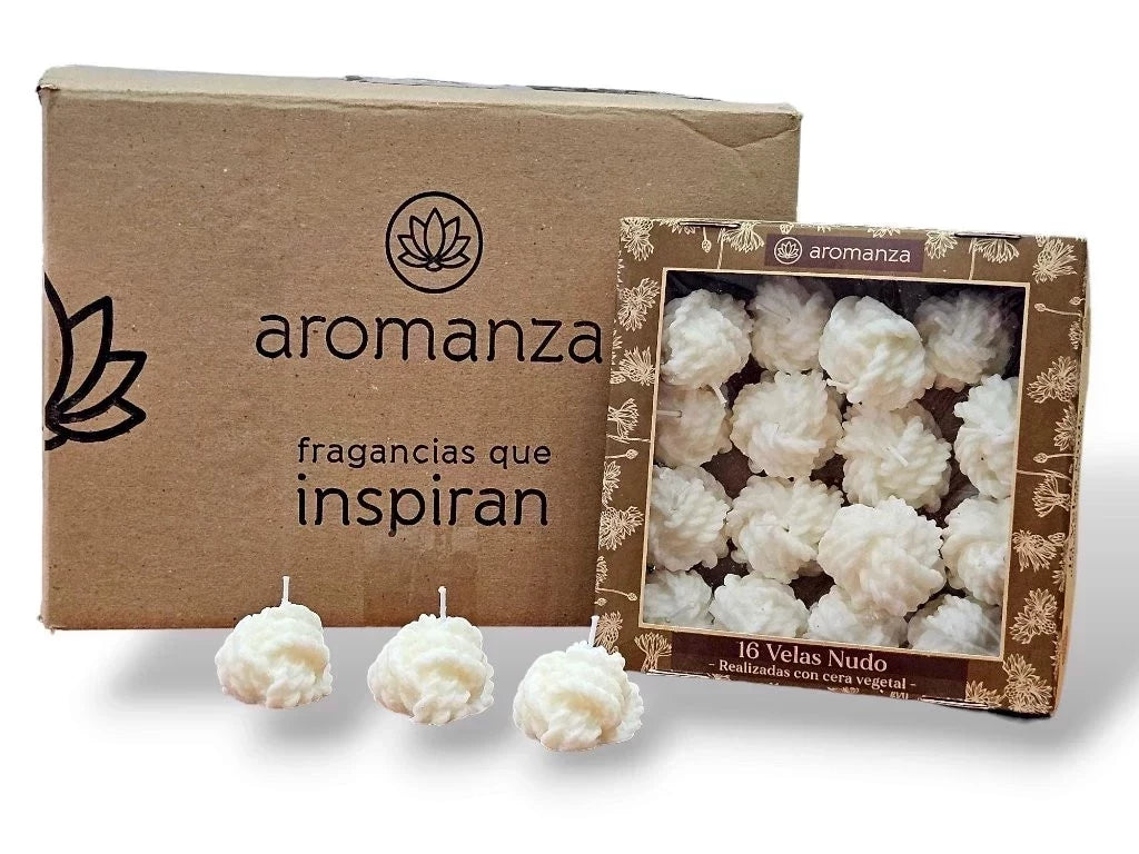Velas Nudo Cera Vegetal x 16 Bto x 12