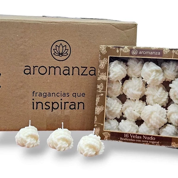 Velas Nudo Cera Vegetal x 16 Bto x 12