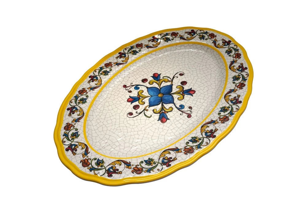 Bandeja Oval Amarello 46 cm