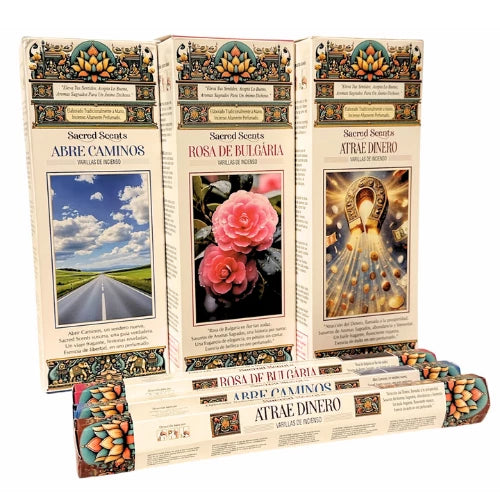 Sahumerio Hexagonal Sacred Scents x 6 Unid. (Bulto 50 cajas)