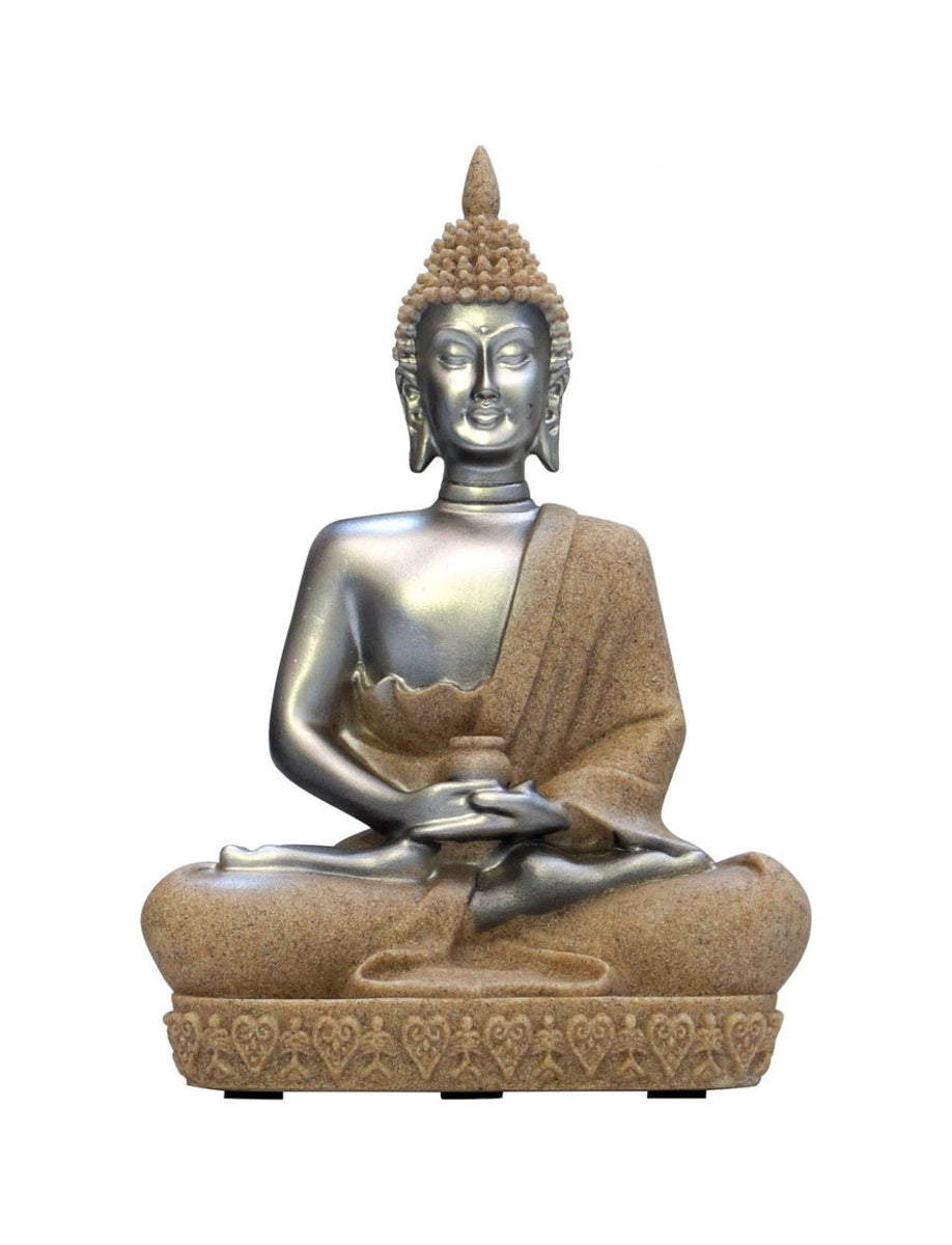 Buda Plateado Manto Arena 21cm