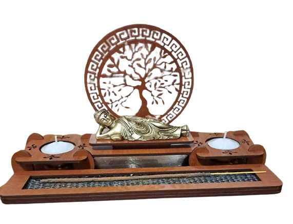 Altar con 2 Velas + Porta Sahumerio