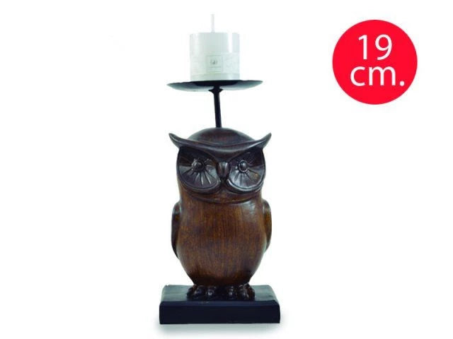 Buho Porta Velas 19 cm