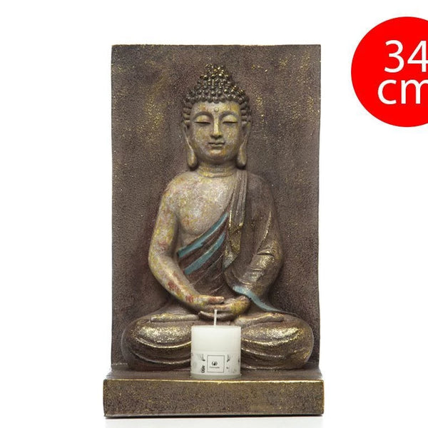 Porta Velas Buda 20 x 14 x 34 cm.