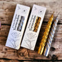 3 Velas Premium Torneadas 20 cm. Oro/Plata