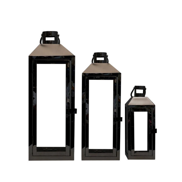 Set 3 Faroles de Acero Inoxidable
