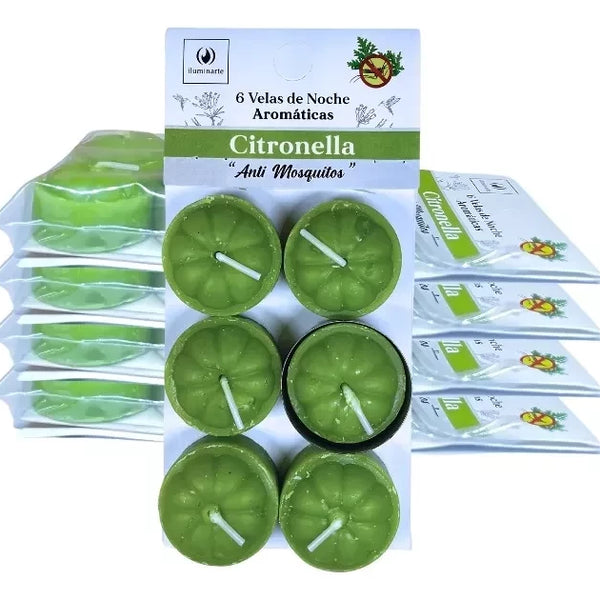 Velas de Noche Arom. x 6 Colgable Citronella