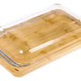 Set Fuente de Vidrio + Tabla de Bambú Grande