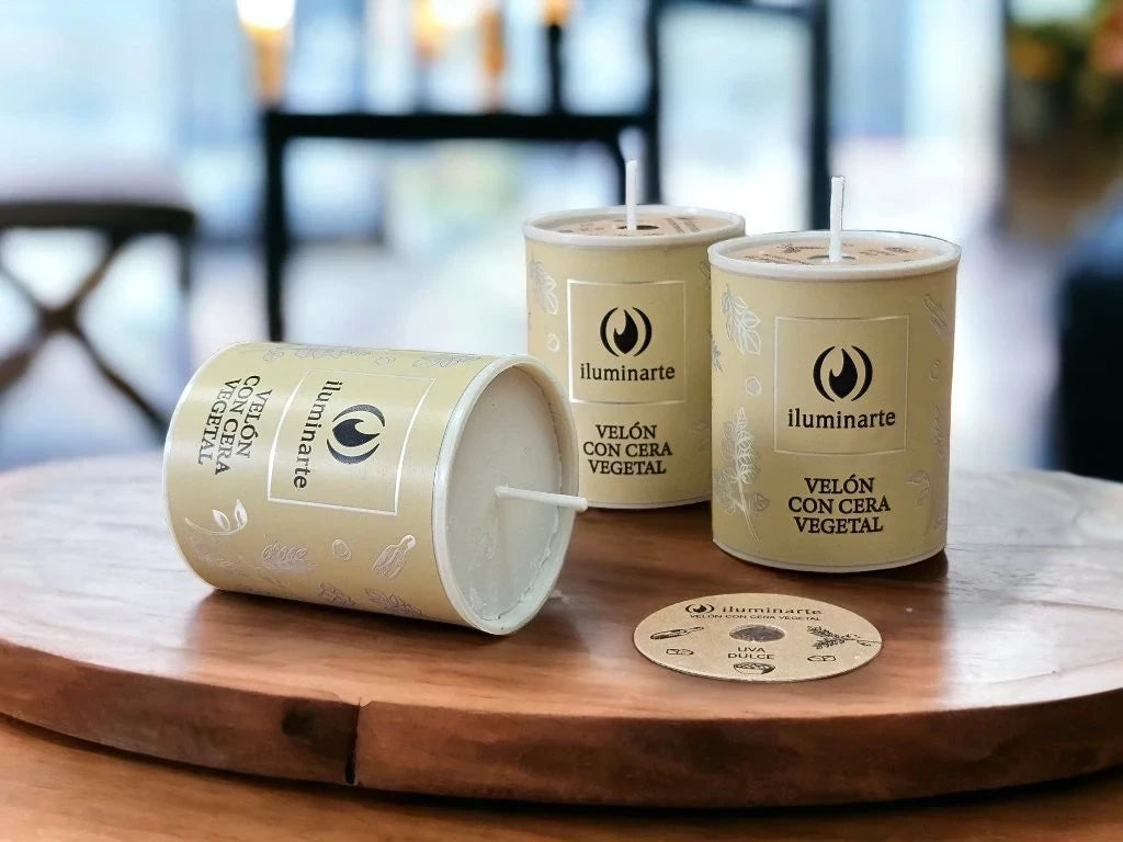 6 Velones arom. con Cera Vegetal