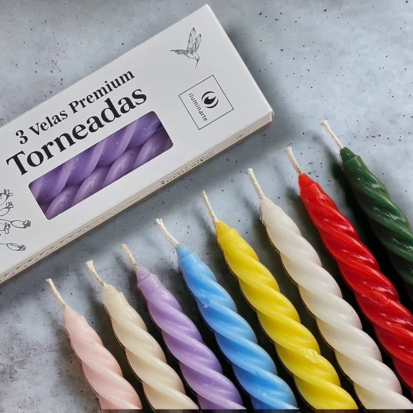 3 Velas Premium Torneadas 20 cm