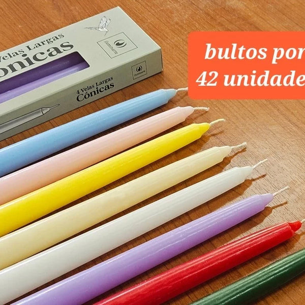 4 Velas Conicas Largas Btox42