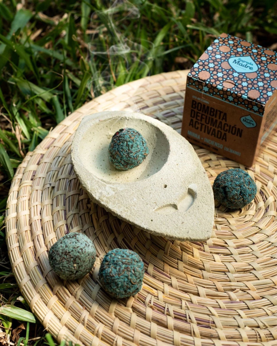 Sahumador Cemento Hoja